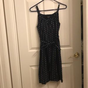 J.Crew navy anchor print sundress with belt
